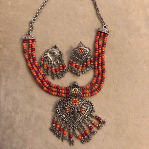 Vintage Bollywood style necklace and earrings set